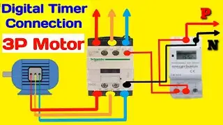 Digital Timer Magnetic Contactor Connection || digital timer connection with contactor