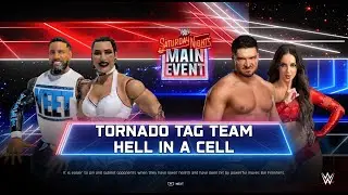 WWE 2K25 - Hell in a Cell Mixed Tag Match - Jey Uso & Rhea Ripley Vs  Ethan Page & Chelsea Green