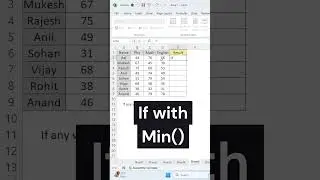 🔥How to Use IF with MIN Formula in Excel | ⚡Excel Formulas Simplified: IF + MIN Function #excel