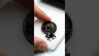 Obsidan Penny Sliced: Surreal ASMR Macro Cut of a 1877 Indian Head #coinart #ASMR #obsidian #macro