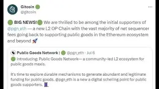 Gitcoin launched New L2 PGN - Public Goods Network  #sepolia #gitcoin #sepoliapgn #testnet #airdrop