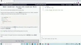 Lesson 94 - Iterate with Javascript while loop - freecodecamp