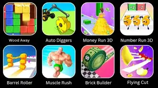 Wood Away: Block Puzzle, Money Run 3D, Number Run 3D, Flying Cut, Brick Builder, Auto Diggers..
