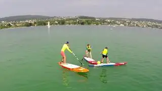 Stand up paddle Sommerschule f&uuml;r Kinder in Z&uuml;rich mit Fanatic Schweiz