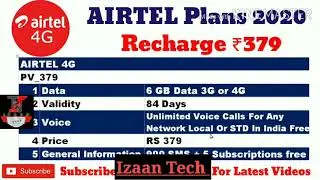 Airtel New Recharge Plan 2020 - Airtel Prepaid Recharge Plans - Airtel