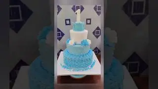 3 lear cake blue and white  colour birthday anniversary #cake #new #shorts #viral #newdesign #youtub