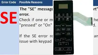Samsung Microwave SE(5E) error code details || Fix