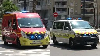 [SDIS 06] Sapeurs Pompiers Nice VSAV + SAMU 06 en urgence // Nice Ambulance + Doctor Unit responding