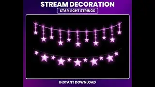 Stars Purple Light Stream Overlay &ndash; Animated Twitch & OBS Overlay