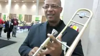 Mike Corrigan of B.A.C. Custom bumps into Ron Wilkins at TMEA 2013