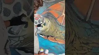 Flying sea turtle / Tortuga marina #streetart #mural #3dart