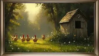 Farm Chickens Frame TV Art | Cottagecore Screensaver Background For Your TV 🐔🌿