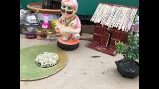 Semolina Upma in mini kitchen