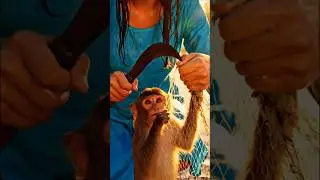 village girl save the monkey #trending #saree #hitsong #animated #love #viralsong#viralvideo#girl
