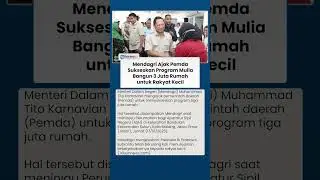 Mendagri Tito Dorong Pemda Dukung Program Pembangunan Tiga Juta Rumah