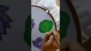 Lotus leaf #fabric #painting #shorts #yt #kaviartstudio #viral