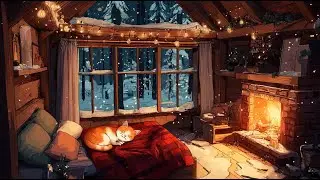 Deep Sleep Fireplace Lo-Fi 🔥 Cozy Winter Cabin Ambience