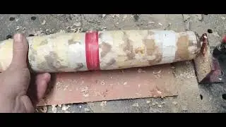 vintage wood candlepins, stripping old 