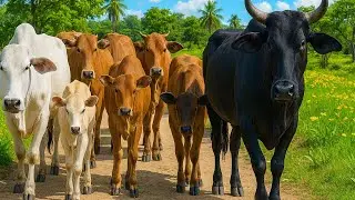 Aktivitas Sapi lembu berjalan pulang Menuju kandang, Suara Sapi Moo, Sapi Lucu Berkerumunan di jalan