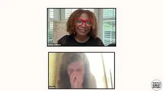 Lisa Finn gets the good news from Sadeqa Johnson. Lisa is a winner of the a writing scholarship.