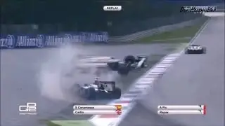 GP2 Series 2016. Race 1 Autodromo Nazionale Monza. Arthur Pic Crashes Into Sergio Canamasa