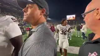 Celebrations begin for No. 16 Texas A&M after upsetting No. 8 Notre Dame 41-40