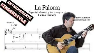 La Paloma classical guitar tabs (PDF + Guitar Pro) #spanishguitar #intermediate