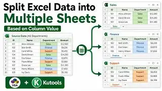 How to Split Excel Data into Multiple Sheets Based on Column Value | VBA + Kutools