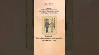 Meanings of detain and manhandle with images and example Sentences. #english #vocabulary #words