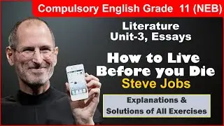 How to live before you die class 11 exercise || Compulsory English Grade 11