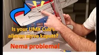Как заменить сервопривод элеронов на E-flite UMX Carbon Cub SS