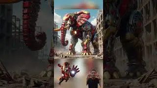 Superhero Avengers but elephant robot #spiderman #ironman #avengers #cartoon #marvel #venom