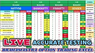 CATCH ACCURATE REVERSAL . LIVE VIDEO TESTING. BRAHAMASTRA OPTION TRADING EXCEL SHEET