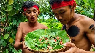 Traditional Cooking - Small Shrimp Food with Spicy Recipe - Eating Fresh Small Shrimp Delicious