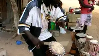 Sabar Wolof demonstration by Baboucar Traore in Abene, Senegal