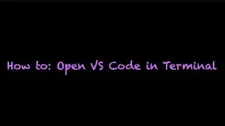 Quick Tip: Open Vs Code in Terminal