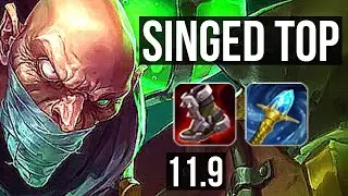 SINGED vs FIORA (TOP) | Rank 3 Singed, 4/2/6 | KR Grandmaster | v11.9