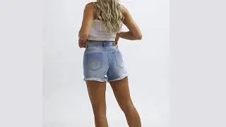 luvamia Womens High Waisted Shorts Frayed Raw Hem Ripped Denim Jean Shorts Light Blue Size XL at Ama