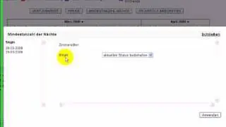 Mindestanzahl von Nächten ändern