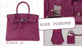Herm&egrave;s Birkin 30 Bag: A Closer Look at Rose Pourpre in Ostrich &bull; MIGHTYCHIC &bull;