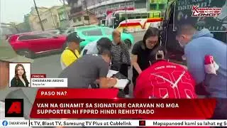 Van na ginamit sa signature caravan ng mga supporter ni FPPRD, hindi rehistrado