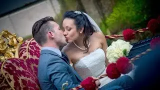 The most romantic symbolic wedding ceremony on a gondola in Venice, Italy.