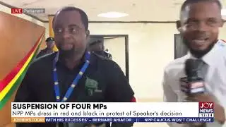 Suspension of 4 MPs : NPP MPs dress in red and black in protest of Speaker's decision