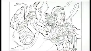 How To Draw Thor (Love And Thunder) | Step By Step | Marvel