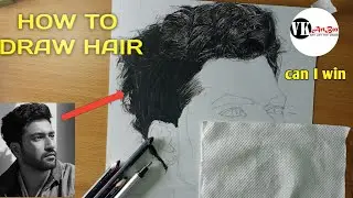 How to draw realistic hair||vicky kaushal hair||@vkartbox competition