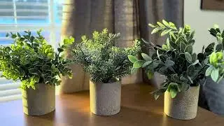 Der Rose 3 Pack Mini Fake Plants &ndash; Artificial Eucalyptus for Home, Office, Desk, Farmhouse Decor
