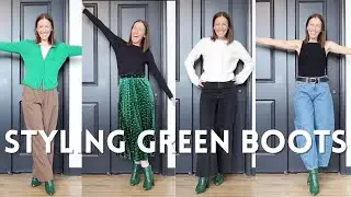How To Style Green Boots: #Styling Kelly Green Boots I #Thrifted From #Goodwill #OutfitStyling
