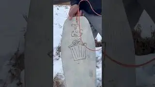 Riding the new mini pow surfer  #snowboarding #powsurf#boardsbygus