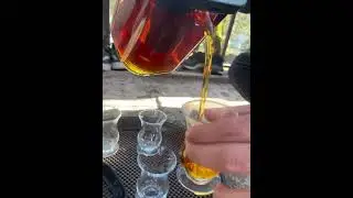 Persian Black tea in the nature