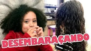 Cuidando e desembaraçando cabelo cacheado infantil I Sr e Sra Martinez